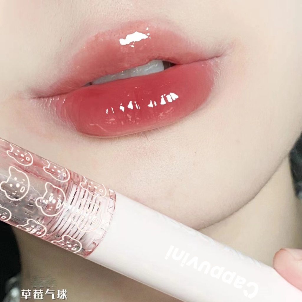 ภาพสินค้าลิปสติก ️Cappuvini Cute Bear Mirror Lip glaze Water gloss Lip gloss lipstick จากร้าน minijumie.th บน Shopee ภาพที่ 5