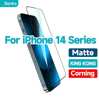 [Benks Official] ฟิล์มกระจกนิรภัยกันรอยหน้าจอ เนื้อแมตต์ กันรอยนิ้วมือ สําหรับ IPhone 14 Plus Pro Max King Kong Corning Series AG