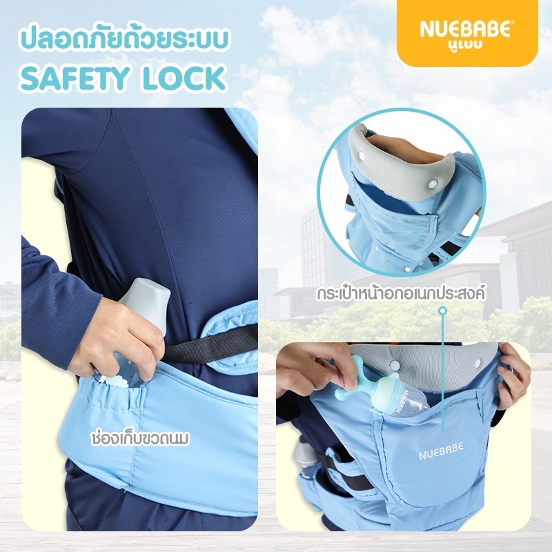 ภาพสินค้าเป้อุ้มเด็ก แบบนั่งนูเบบ Baby Carriers Newสายคาดเอวยาวขึ้น จากร้าน philaiwan_sinprakob บน Shopee ภาพที่ 7