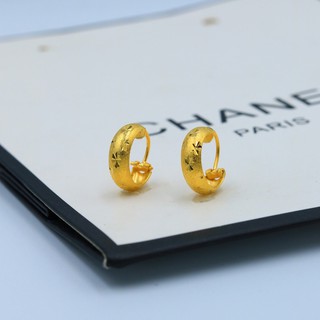 ต่างหูห่วงทอง ลายจิก 12 mm 👑รุ่นE6 1คู่ CN Jewelry earings ตุ้มหู ต่างหูแฟชั่น ต่างหูเกาหลี ต่างหทอง
