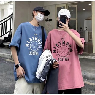 【🔥🔥】เสื้อยืดT-shirt เสื้อยืดคอกลมแขนสั้น เสื้อOVERSIZE เสื้อยืดแฟชั่นสไตล์เกาหลี เสื้อผู้ชาย เสื้อคู่รัก เสื้อวินเทจ ⛰