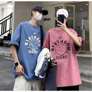 【🔥🔥】เสื้อยืดT-shirt เสื้อยืดคอกลมแขนสั้น เสื้อOVERSIZE เสื้อยืดแฟชั่นสไตล์เกาหลี เสื้อผู้ชาย เสื้อคู่รัก เสื้อวินเทจ ⛰