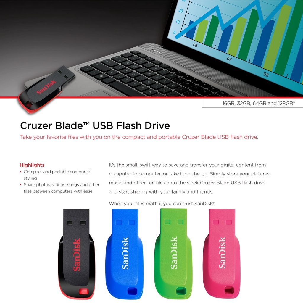 ภาพสินค้าSanDisk Flash Drive CRUZER BLADE USB 2.0 16GB Black (SDCZ50_016G_B35) แฟลชไดร์ฟ อุปกรณ์จัดเก็บข้อมูล คอมพิวเตอร์ PC Mac จากร้าน sjcam_officialstore บน Shopee ภาพที่ 5