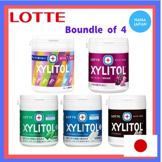 【ส่งตรงจากญี่ปุ่น】Lotte Xylitol ขวดเคี้ยวหมากฝรั่ง สําหรับครอบครัว 4 ขวด