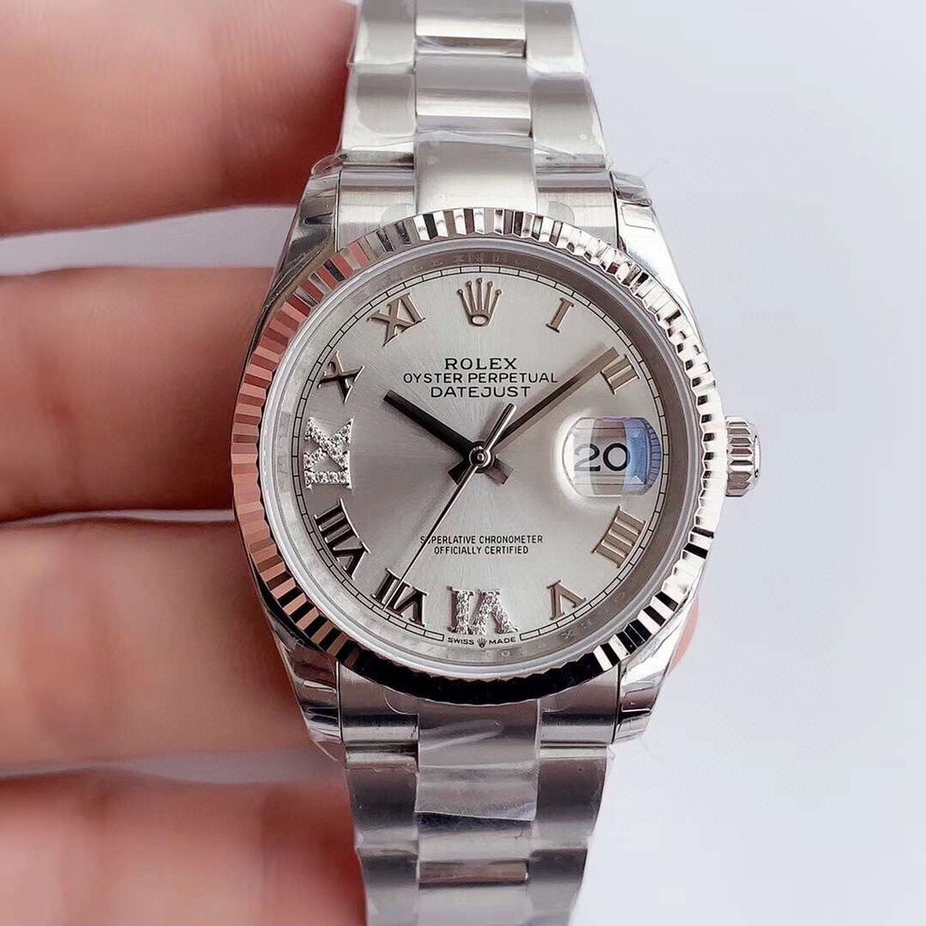 พรี-ราคา12300-rolex-datejust-36mm-นาฬิกาแฟชั่น-ผู้ชาย-m126233-นาฬิกาแบรนด์เนม-เงิน-เพชร