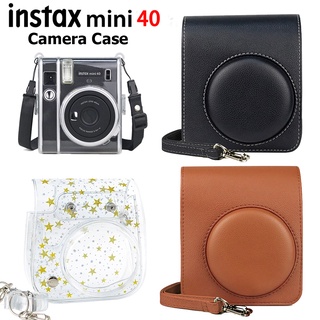 สินค้า เคสหนัง Pu Fujifilm Instax Mini 40 กระเป๋าสไตล์เรโทรสําหรับติดรถยนต์