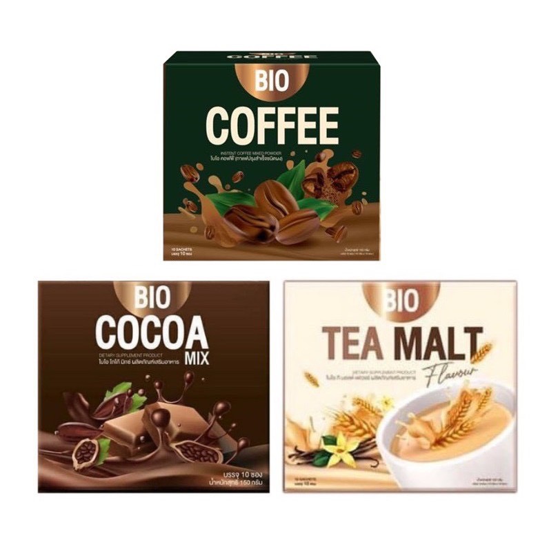 ภาพสินค้าBio Cocoa โกโก้ / ชามอลต์ / กาแฟ / ชาเขียว(ราคาต่อ 1กล่อง) จากร้าน 88beautyfairy บน Shopee ภาพที่ 4