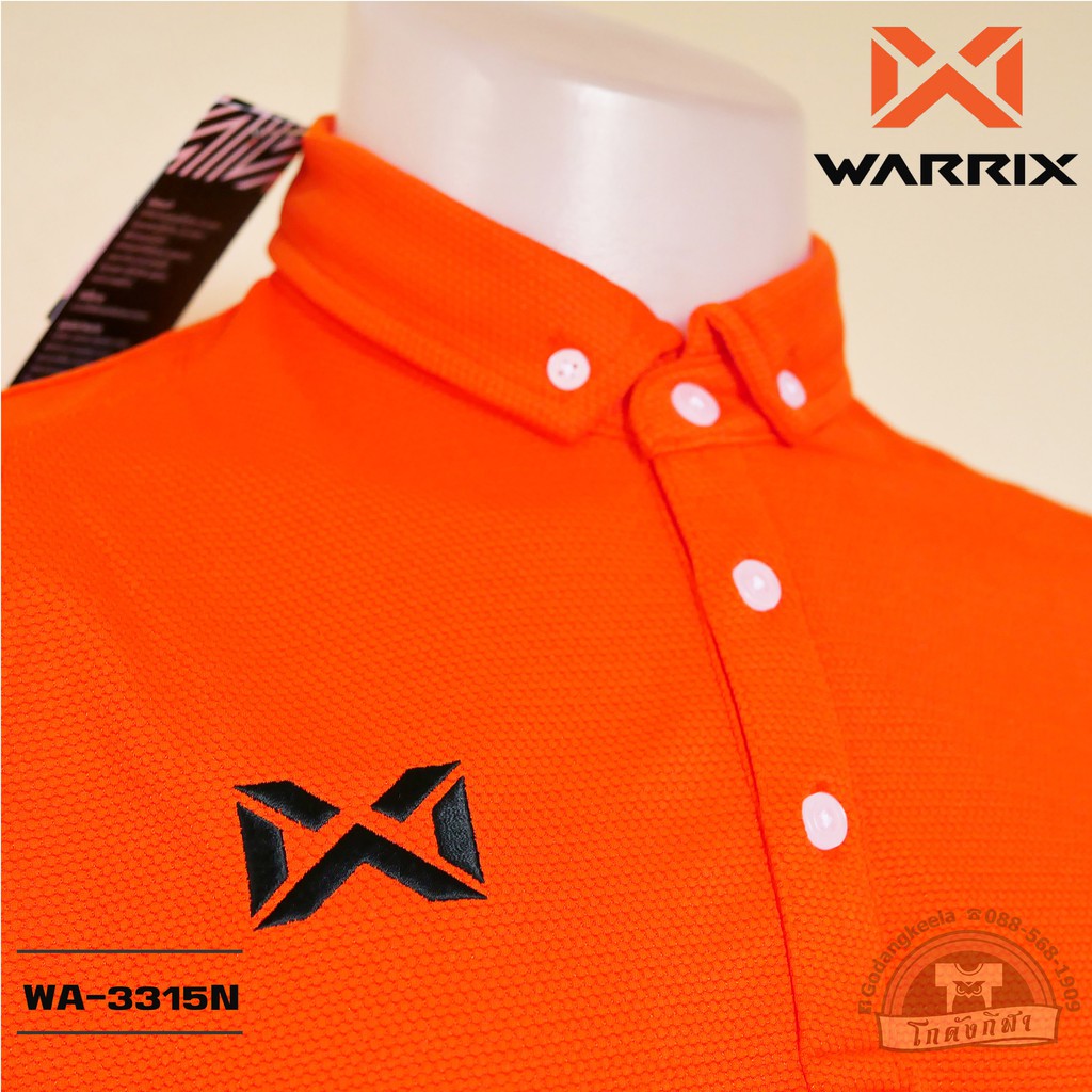 ภาพหน้าปกสินค้าเสื้อโปโล WARRIX WA-3315N WA-PLAN15 สีส้ม (OO) วาริกซ์ วอริกซ์ 100% จากร้าน chirumon บน Shopee