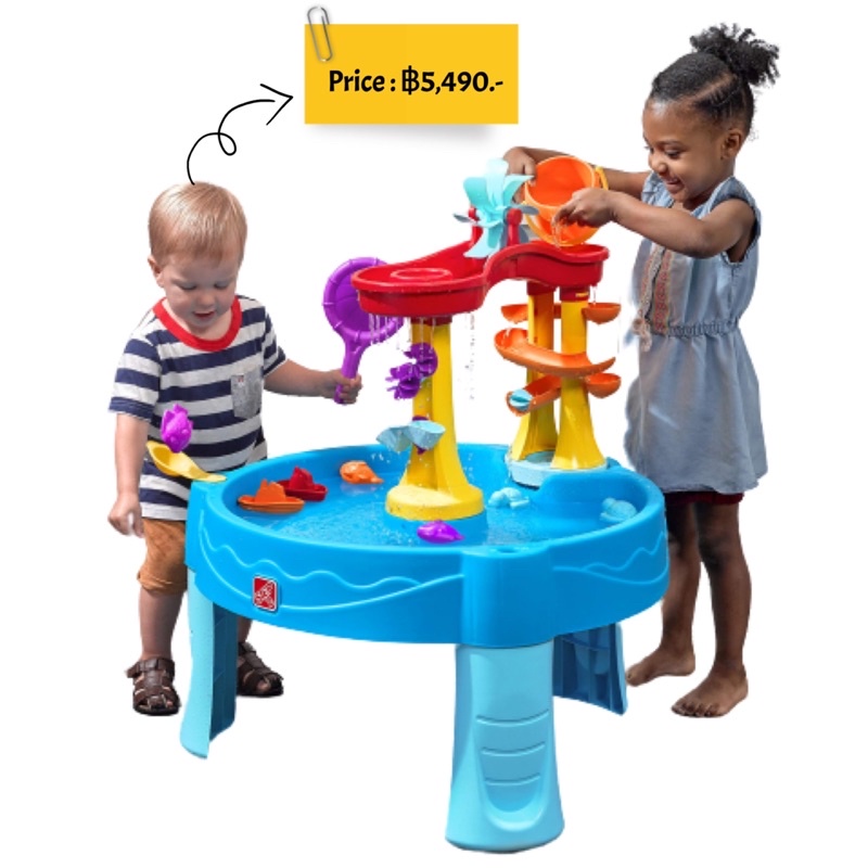 step-2-kids-archway-falls-water-sand-table-with-accessories-pool-outdoor-gift