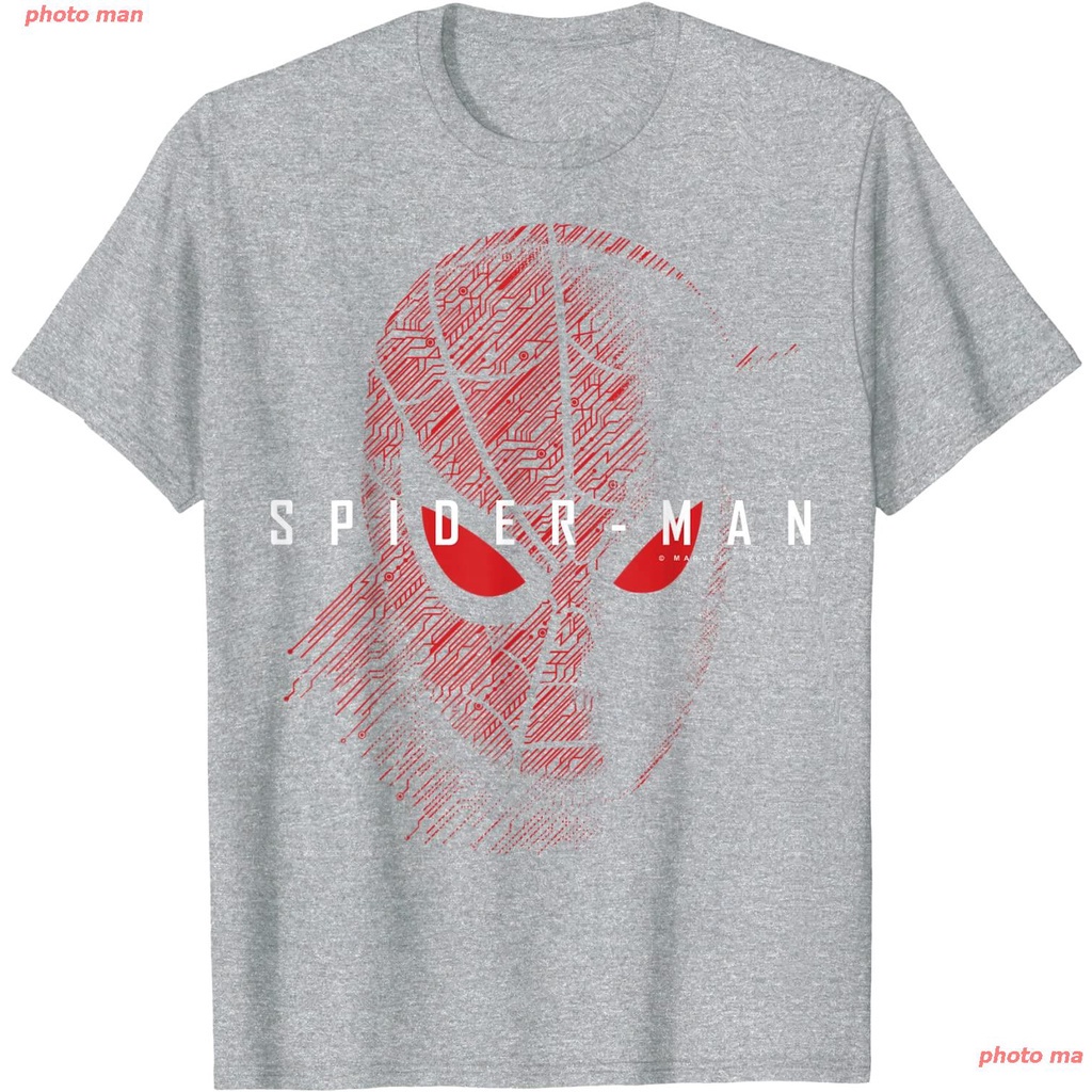 สไปเดอร์แมน-เสื้อยืด-spider-manเสื้อยืด-marvel-spider-man-far-from-home-tech-spider-man-logo-t-shirt-menเสื้อยืดอินเทรนด