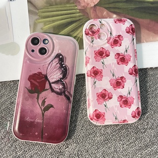 เคสโทรศัพท์มือถือ ซิลิโคน ลายดอกกุหลาบ สไตล์เรโทร สําหรับ Iphone 12 13Pro max 11 8p xs xr
