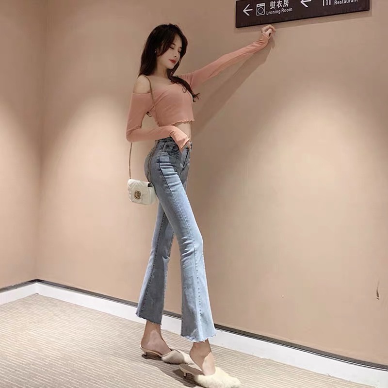 ภาพสินค้ากางเกงยีนส์ขาม้าเอวสูงมาก ยีนส์ขาม้ายืดผ้านิ่มใส่สบายกระชับหุ่น กางเกงยีนส์ สไตล์เกาหลี  811 จากร้าน trendyjeans บน Shopee ภาพที่ 5