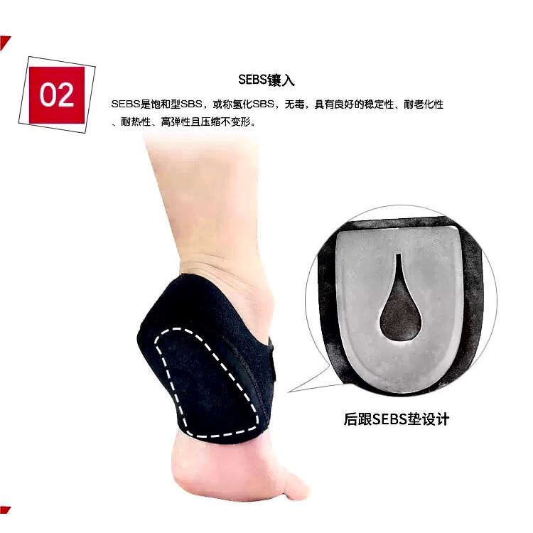 ผ้ารองส้นเท้าเสริมเจลลดการกระแทก-ankle-support-heel-gel