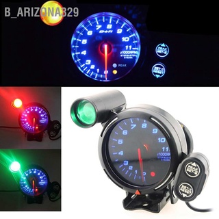 Arizona329 ชุดเกจวัดรอบเครื่องยนต์รถยนต์ Led 11000 Rpm 3.6 นิ้ว 12V สีฟ้า พร้อมไฟเปลี่ยน