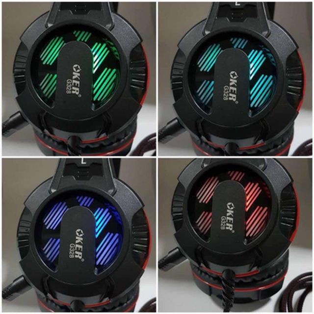 okerหูฟัง-gaming-7-1g328สินค้า-หูฟังราคาภูกคุณภาพดี-ชุดหูฟังมี7สีไฟled-usb