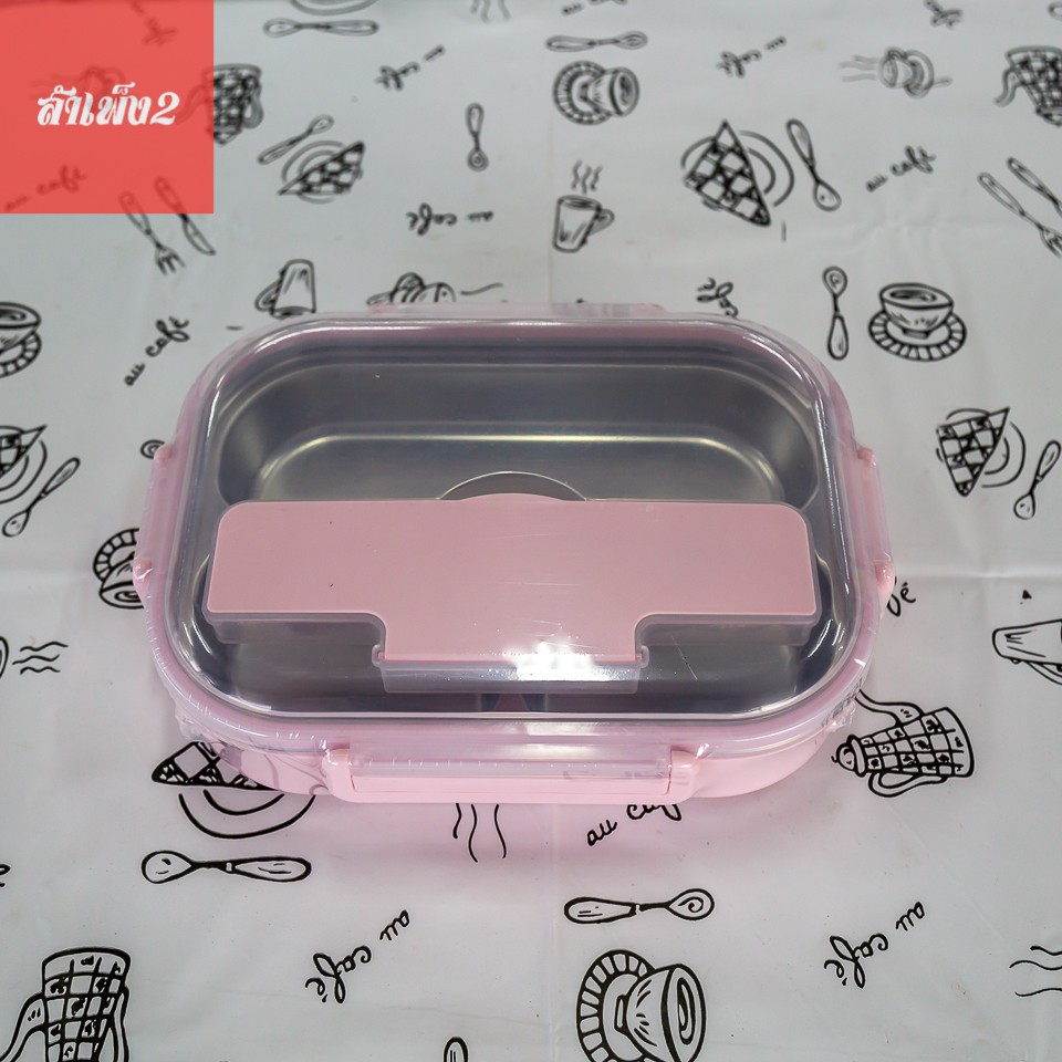 ร้านสำเพ็ง2-กล่องข้าวแสตนเลสl-พร้อมช้อนและตะเกียบ-gogo-lunch-box-กล่องใส่อาหาร-กล่องเก็บอาหาร-กล่องอาหารแสตนเลส