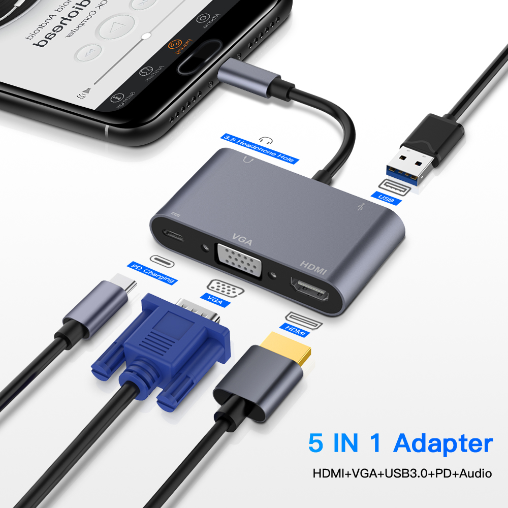 พร้อมส่ง-easy-use-type-c-adapter-hdmi-4k-2k-vga-aduio-usb3-0-pd-ของแท้-100