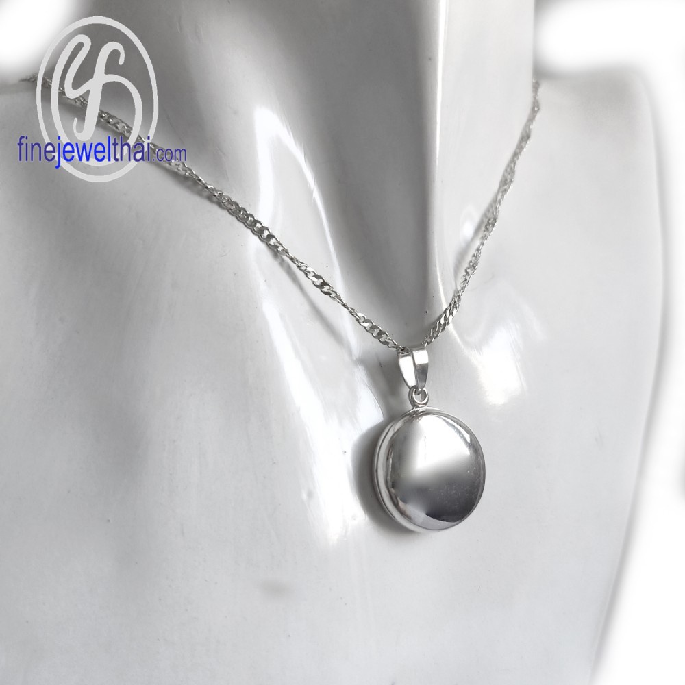 finejeweltha-ล็อกเก็ต-ทรงกลม-ล็อกเก็ตเงินแท้-แกะสลักได้-ล็อกเก็ตใส่รูป-locket-silver-pendant-p118600