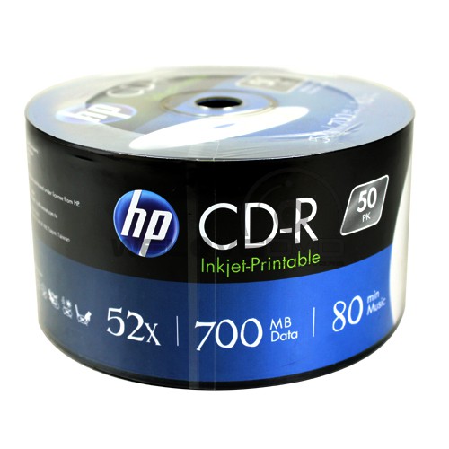 ภาพหน้าปกสินค้าแผ่นซีดี CD-R / CD-R หน้าขาว ยี่ห้อ Hp / Ridata แท้ ความจุ 700MB Pack 50 แผ่น จากร้าน nattida_boonyakiat บน Shopee