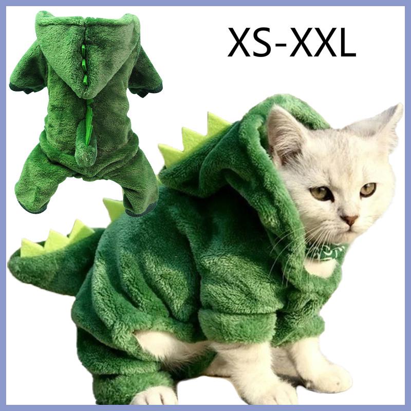 ภาพหน้าปกสินค้าชุดแฟนซี ลายไดโนเสาร์ ชนิดผ้ากำมะหยี่ ให้ความอบอุ่น แฟชั่นฤดูหนาว สำหรับสุนัข แมว ไซซ์ XS-XXL