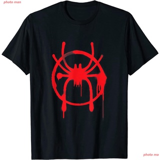 ราคาต่ำสุด!!สไปเดอร์แมน เสื้อยืดผู้ชาย เสื้อยืดSpider-Man Marvel Spider-Man Into The Spider-Verse Red Icon T-Shirt women