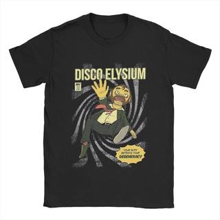 เสื้อยืดโอเวอร์ไซส์เสื้อยืดแฟชั่น คอกลม พิมพ์ลายเกม A Piece Of Cake Disco Elysium Rpg สไตล์วินเทจS-3XL