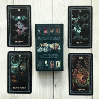 ภาพขนาดย่อของภาพหน้าปกสินค้าTarot Deck 78pcs English Silver Plating Prisma Tarot Visions Hemorrhoid Board Game จากร้าน syk.shitou3.th บน Shopee