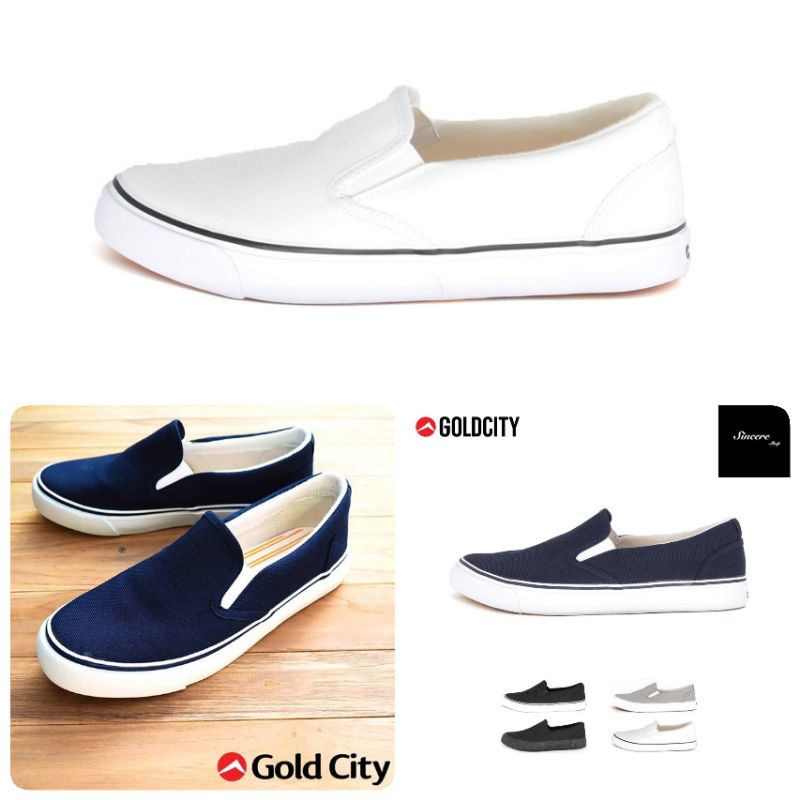 ภาพหน้าปกสินค้าGold City รองเท้าผ้าใบ รุ่น 1285 (สีดำ, ดำ/ดำ, ขาว, กรม, เทา, ) Size 37-45