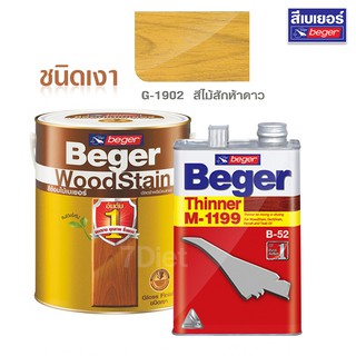 สีย้อมไม้เบเยอร์G-1902 สีไม้สักห้าดาว ใช้งานคู่ทินเนอร์ผสมBeger M-1199 (ชุดประหยัด)