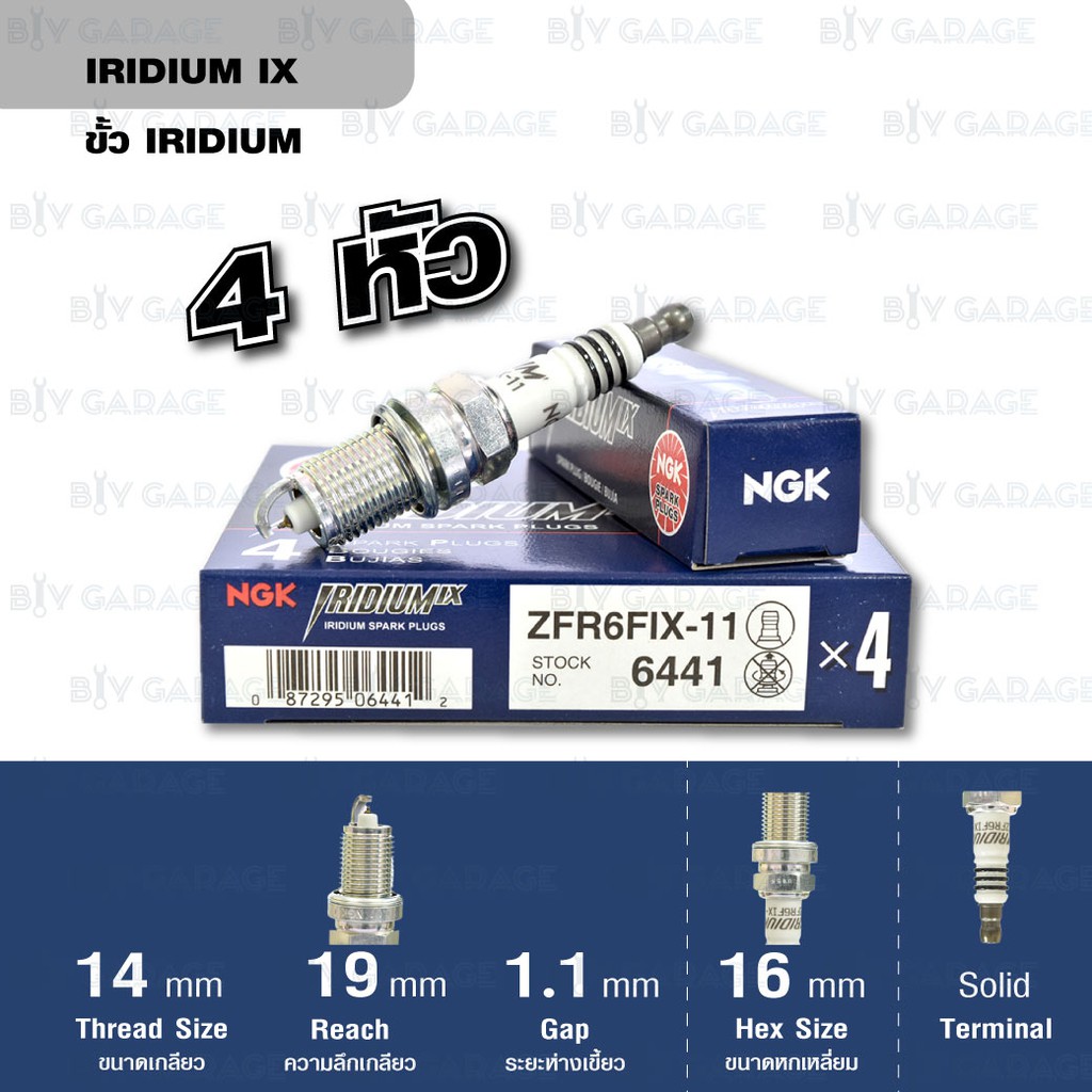 ngk-หัวเทียนขั้ว-iridium-zfr6fix-11-4-หัว-ใช้สำหรับรถยนต์-hondacivic-dimension-accord-v6-crv-2-0-2-4-439