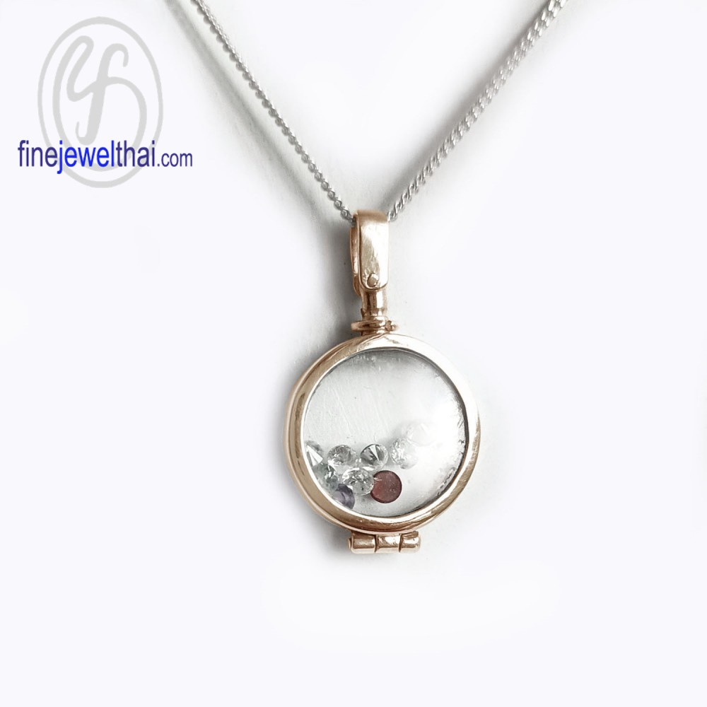 finejewelthai-ล็อกเก็ตทรงกลม-ล็อกเก็ตเงินแท้-ล็อกเก็ตใส่ของ-locket-silver-pendant-p118200g-pg