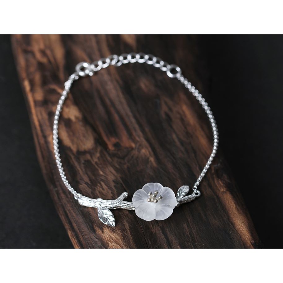 preorder-handmade-สร้อยข้อมือ-flower-in-rain-925-sterling-silver-clear-crystal-พรีออเดอร์-ฟรีค่าส่งในประเทศ