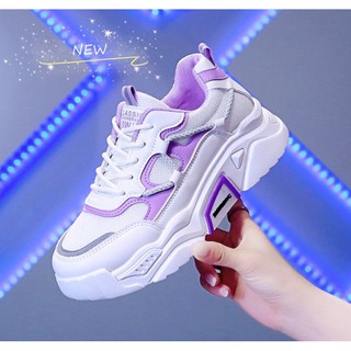 ภาพขนาดย่อของสินค้าพร้อมส่งด่วน รองเท้าแฟชั่นสไตส์เกาาหลี รองเท้าผ้าใบผู้หญิง เสริมส้น4cm มี3สี มิ้น ม่วง เทา NO.A0295