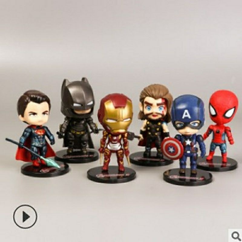 พร้อมส่ง-ฟิกเกอร์ฮีโร่-โมเดลฮีโร่มาเวล-marvel-ชุด-6-ตัว-พร้อมฐานยืน