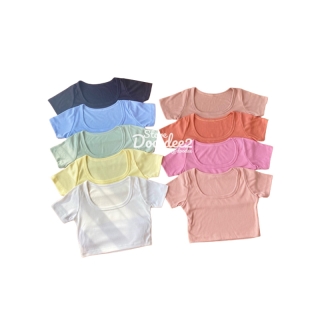 โปรโมชั่น : ♦️DOODEE2 ♦️เสื้อคอเหลี่ยม เสื้อครอป ผ้าร่องใหญ่
