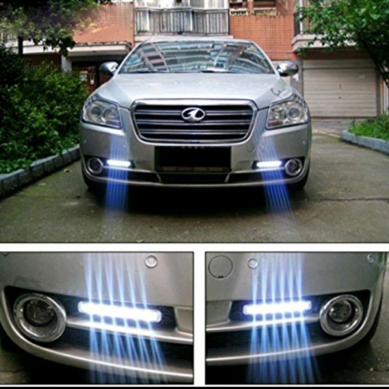 ไฟเดย์ไลท์ led (1คู่ )รุ่นใหม่6000Kซ้ายขวา car daylight led 12V ไฟสีขาว ...