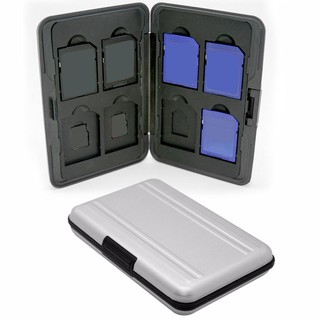 สินค้า กระเป๋าเก็บเมมโมรี่การ์ดอลูมิเนียม Micro SD SDXC สีเงิน