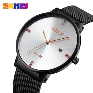 SKMEI Fashion Mens Watches Top Brand Luxury Watch Men Stainless Steel 3Bar Waterproof Quartz Wristwatches Relogio