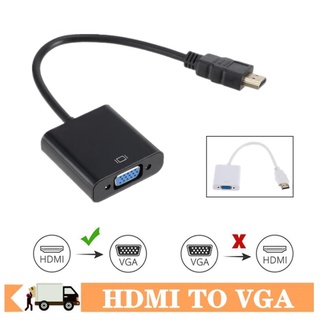 สายแปลง HDMI to VGA Converter Adaptor With Audio Cable for Desktop Notebook All-in-one PC Support 1080P HDTV Displayer