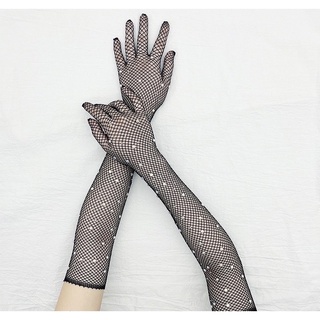 ภาพหน้าปกสินค้าถุงมือตาข่ายเพชร ถุงมือผู้หญิง ถุงมือเต็มนิ้วยาว ถุงมือปาร์ตี้✨💎 ที่เกี่ยวข้อง