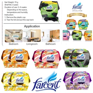 สุดคุ้ม 🔥1แถม1🔥ฟาเซนFarcent  เจลหอมปรับอากาศ 5กลิ่นพร้อมส่ง  ขนาด70gmX2ชิ้น