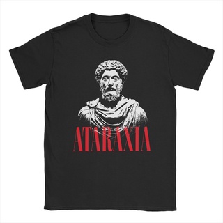 เสื้อยืดแขนสั้น ผ้าฝ้าย พิมพ์ลาย Marcus Aurelius Ataraxia Stoic สําหรับผู้ชาย