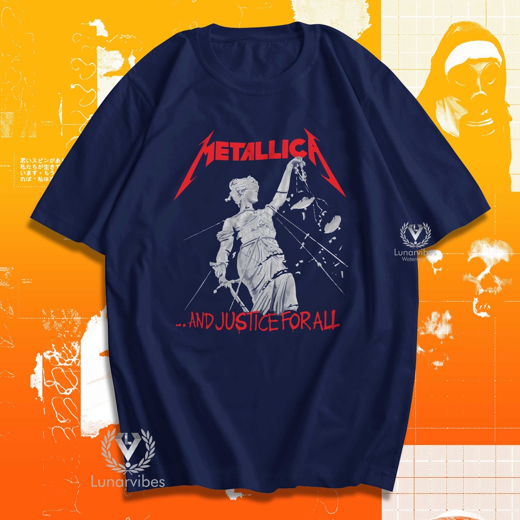 เสื้อยืด-พิมพ์ลาย-metallica-and-justice-band-สไตล์ร็อค-สําหรับผู้หญิง-8246