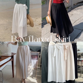cpjgirlxx | Bay flared skirt - 3col กระโปรงยาวพอง เกาหลี ผูกเอว