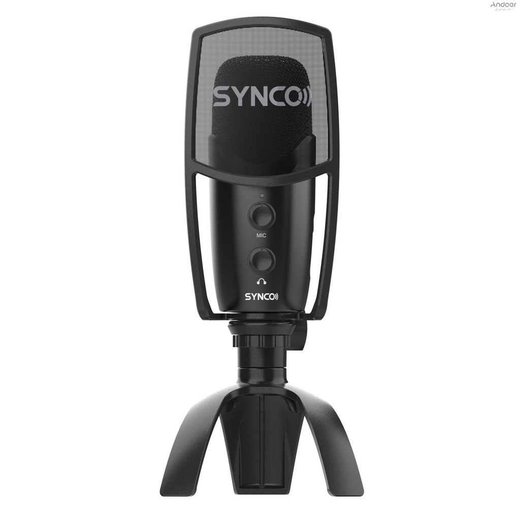 synco-cmic-v2-ไมโครโฟนคอนเดนเซอร์-usb-คาร์ดิออยด์-192khz-24bit-ปุ่มเดียว-เรียลไทม์-พร้อมฟิลเตอร์ป๊อป-สําหรับสมาร์ทโฟน-แล็ปท็อป-พีซี-ไลฟ์สตรีมมิ่ง