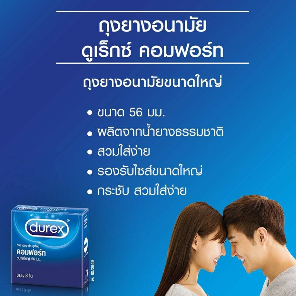 ภาพสินค้าถูกสุดในไทย Durex condom ถุงยางอนามัย ดูเร็กซ์ (ไม่ระบุชื่อสินค้าหน้ากล่อง) จากร้าน chutima.online บน Shopee ภาพที่ 2