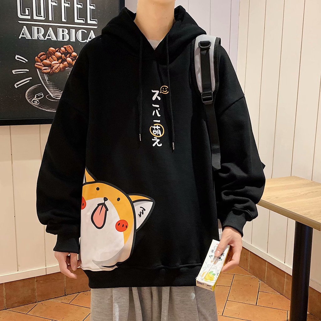 เสื้อกันหนาว-มีฮู้ด-ทรงหลวม-พิมพ์ลาย-สไตล์เกาหลี-ฮิปฮอป-เรโทร-แฟชั่นสําหรับผู้ชาย-และผู้หญิง