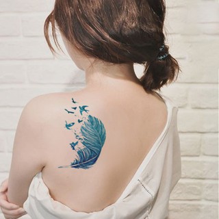 ลายขนนก สติ๊กเกอร์แทททู รอยสักชั่วคราว รอยสักชั่วคราวกันน้ำ  #แทททู #Tattoo