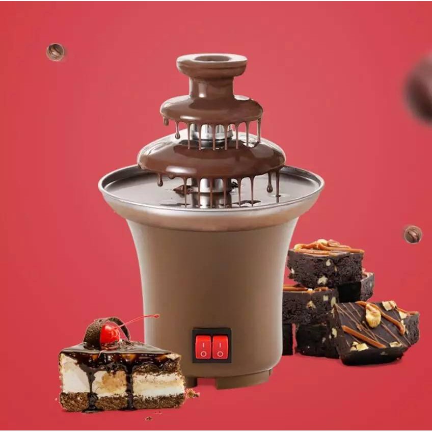 พร้อมส่ง-เครื่องทำนำพุช็อคโกแลตขนาดเล็ก-chocolate-fountain-machine-เครื่องทำช็อคโกแลตฟองดู3ชั้นขนาดเล็ก-พร้อมส่ง