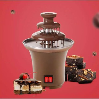 🍫พร้อมส่ง🍫เครื่องทำนำพุช็อคโกแลตขนาดเล็ก Chocolate fountain machine เครื่องทำช็อคโกแลตฟองดู3ชั้นขนาดเล็ก //พร้อมส่ง